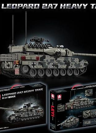 Уценка! конструктор "военный танк leopard 2a7" с фигурками солдат 1009 частей в стиле лего леопард фирменная коробка