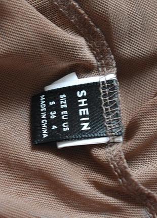 Коричневый топ сетка shein 4