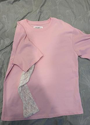 Футболка з декоративними рукавами pull&bear