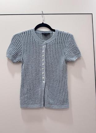 Блакитна блуза вʼязана zara 2