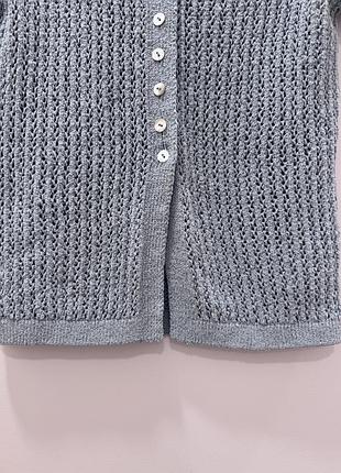Блакитна блуза вʼязана zara 4
