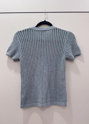 Блакитна блуза вʼязана zara 9