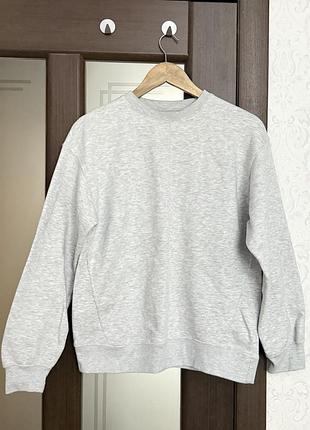 Сірий світшот zara, розмір 13-14 років дитячий або xs дорослий, на флісі