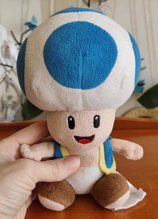 Оригинальный sanei nintendo игрушка синий тоад марио / blue toad super mario plush