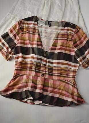 Гарна блуза в клітинку h&m 5