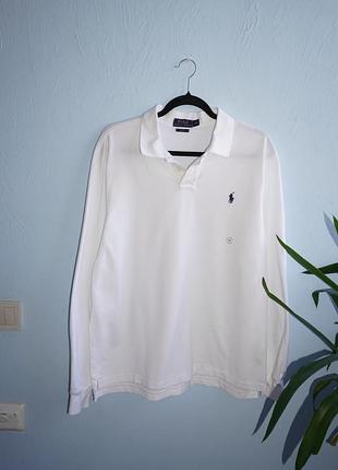 Мужское хлопковое поло с длинным рукавом polo ralph lauren