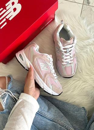 New balance 530 pink silver white