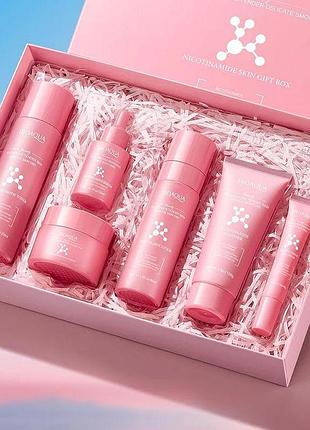 Подарунковий набір косметики для обличчя bioaqua nicotinamide з ніацинамідом 6 в 1 daily skin care