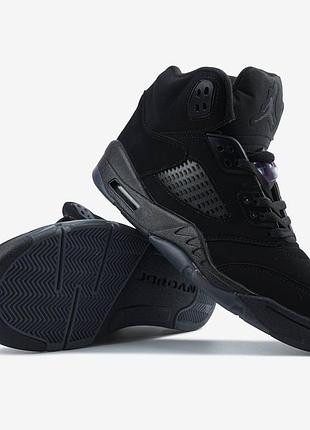 Кроссовки jordan 5 black dark blue gum арт 2072