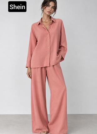 Костюм женский брючный с рубашкой от бренда shein l