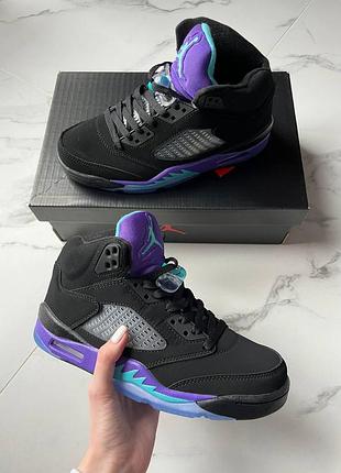Кросівки jordan 5 black grape  арт 2029