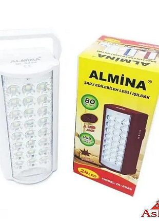 Лампа almina led аккумуляторный фонарик с функцией power bank белый арт.970220295