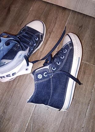 Кеды детские подростковые джинсовые цвет синий converse
