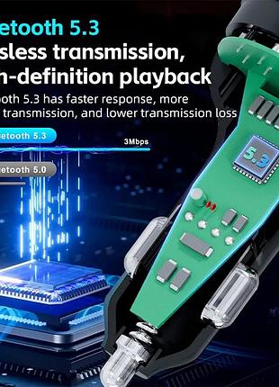 Fm трансмітер для авто bluetooth 5.3 | зарядка usb+type-c | рукавільне керування викликами | mp3 fm-модулятор 5