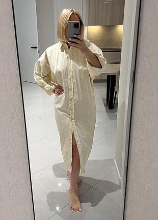 Щільна котонова сукня-сорочка zara