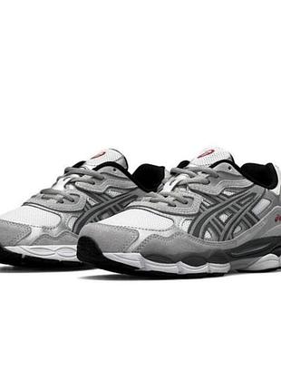 Кросівки asics gel-nyc white steel grey у біло-сірому кольорі розмір 40 на стопу 25,5см