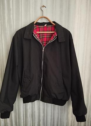 Куртка харрингтон мужская (бомбер) vintage black harrington jacket, размер l