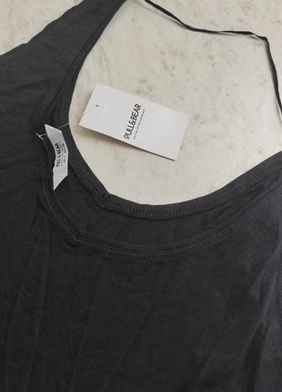 Женская майка из вискозы черная m pull &amp; bear испания 5