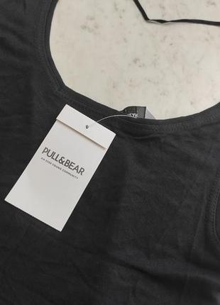 Женская майка из вискозы черная m pull &amp; bear испания 4