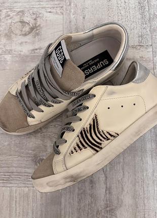 Кеди golden goose super-star ggdb, шкіра/замша, 36 розмір