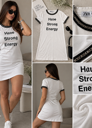 Белое платье zara have strong energy, размер m