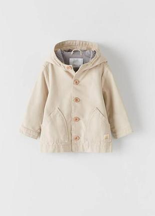 Бавовняна вітровка парка куртка zara 4-5р 110 см