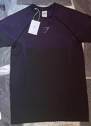 Gymshark onyx v5.0 seamless compression t-shirt black/purple