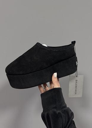 Balenciaga alaska soft platform mules black premium