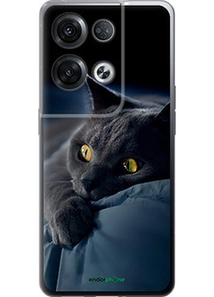 Чехол на oppo reno8 pro 5g дымчатый кот "825u-2615-2448"