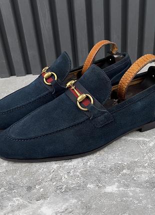 Gucci jordaan horsebit loafers мужские туфли лоферы замша оригинал 42.5 eur