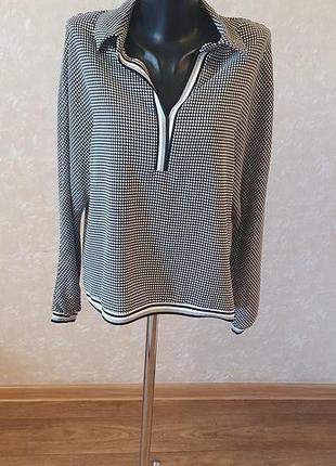 Стильная блуза phardi в гусиную лапку с воротником, р. 42 (xl)
