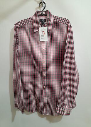 Чоловіча сорочка в клітинку h&m (slim fit)