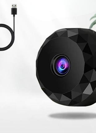Мини камера видеонаблюдения с wi-fi / портативная камера с микрофоном / беспроводная мини камера с магнитным креплением