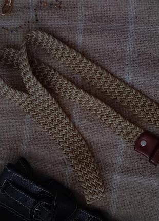 Базовий плетений, еластичний ремінь made in italy. натуральна шкіра.