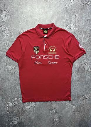 Vintage винтажная футболка поло la martina porsche ла мартина порше y2k size xl