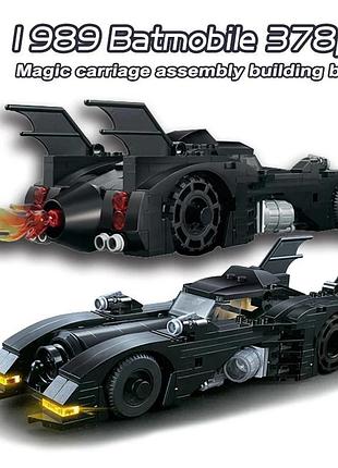 Batmobile 1989 — конструктор в стиле лего, 378 деталей, черный спорткар бетмобиль