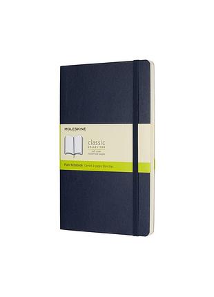 Записная книжка moleskine classic средняя, нелинованная сапфир мягкая (qp618b20)