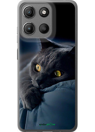 Чехол на motorola moto g15 дымчатый кот "825u-3948-2448"