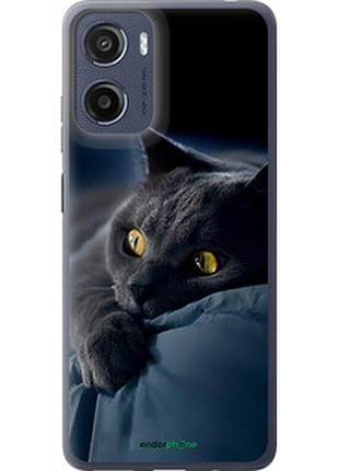 Чехол на motorola moto g05 дымчатый кот "825u-3949-2448"