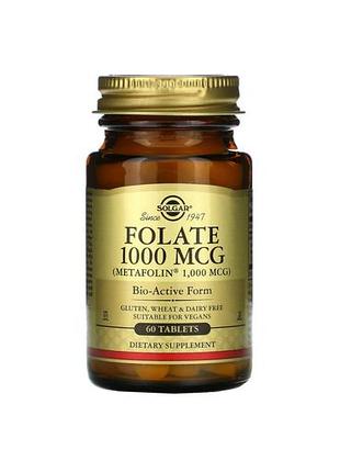 Фолиевая кислота solgar (folic acid folate) 1000 мкг 60 таблеток