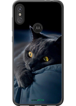 Чохол на motorola one power димчастий кіт "825u-1588-2448"