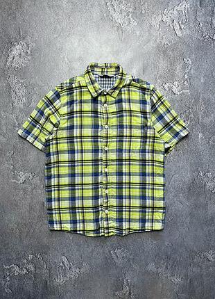 Vintage винтажная рубашка carhartt кархарт big logo check в клетку size m