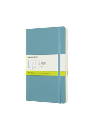 Записная книжка moleskine classic средняя, нелинованная океанский синий мягкая (qp618b35)