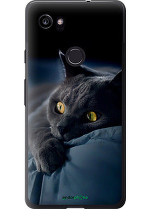 Чехол на google pixel 2 xl дымчатый кот "825t-1643-2448"