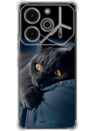 Чехол на tecno pova 6 pro дымчатый кот "825sp-3689-2448"