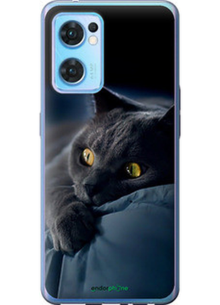 Чохол на oppo reno7 5g димчастий кіт "825u-2669-2448"