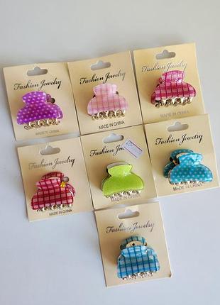 Заколки  крабік жіноча заколка краб для волосся різні кольори fashion jewelry