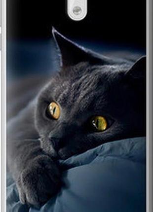 Чехол на nokia 3 дымчатый кот "825t-818-2448"
