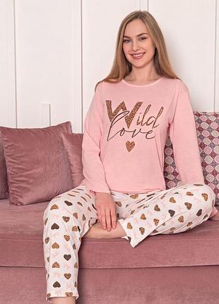 Женская пижама с длинным рукавом хлопок u8277 l