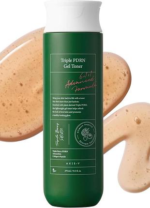 Заспокійливий гелевий тонер для обличчя axis-y triple pdrn gel toner з рослинним pdrn, 270 мл